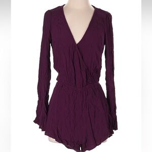 Luxe Eggplant Purple Romper w/ Lace Detail on Back